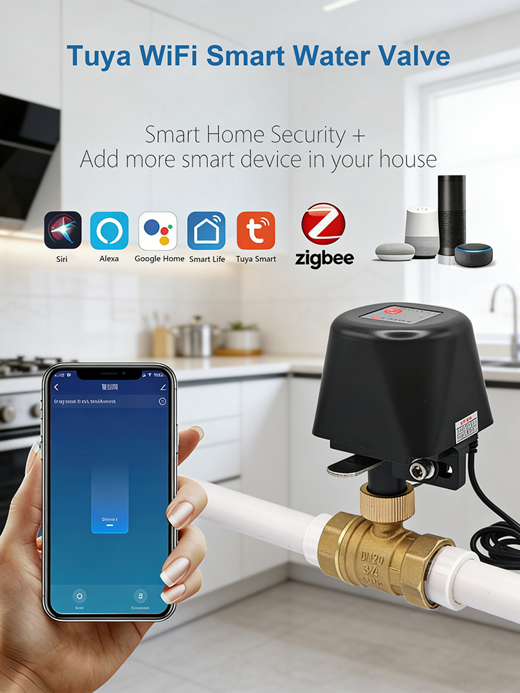 Smart Garden Home Assistant - Tuyaスマートウォーターバルブ ​ DN15/DN20/DN25 自動灌漑タイマー蛇口 WiFi Zigbee