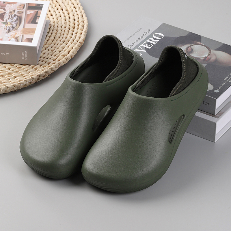男性スリッパ防水アンチスキッドシェフ靴通気性スリップオンカジ - Smart Garden Indoor のレビューと価格