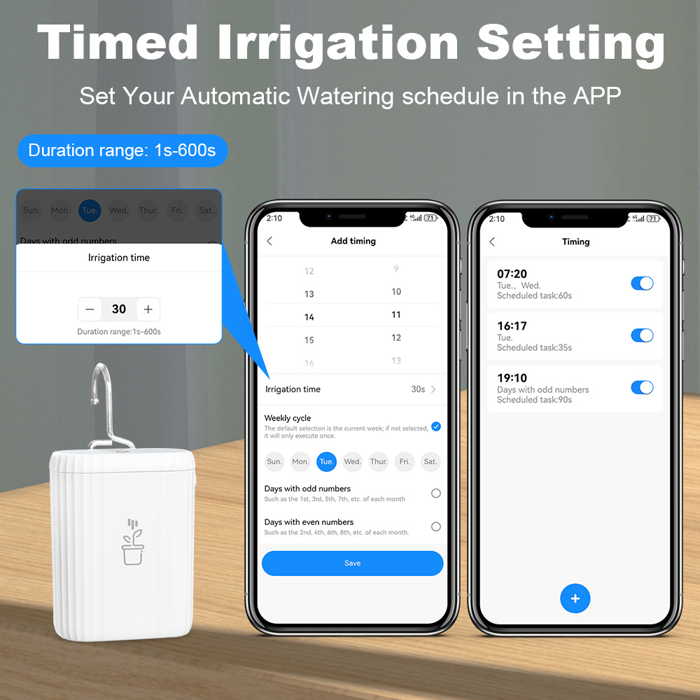 MANHOT WiFi スマート散水ポンプ充電式バッテリーイ - Smart Garden Home Assistant のレビューと価格