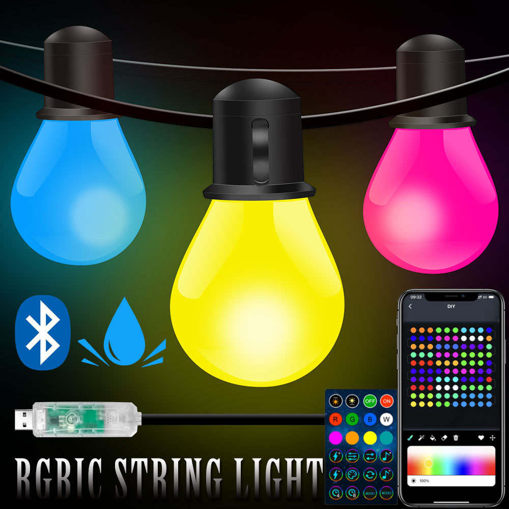 スマートWIFIとBluetooth G40 LED電球スト - Smart Garden Festoon Lights のレビューと価格