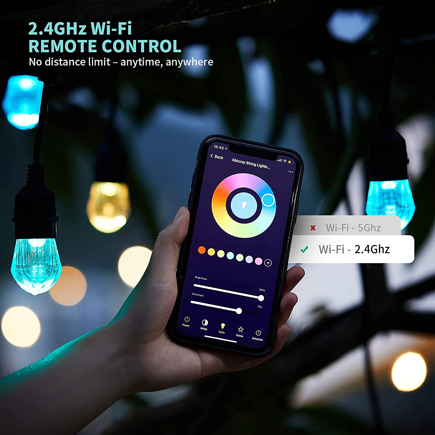 防水スマートLEDストリングライト,屋外,庭,結婚式の装飾, - Smart Garden Festoon Lights のレビューと価格