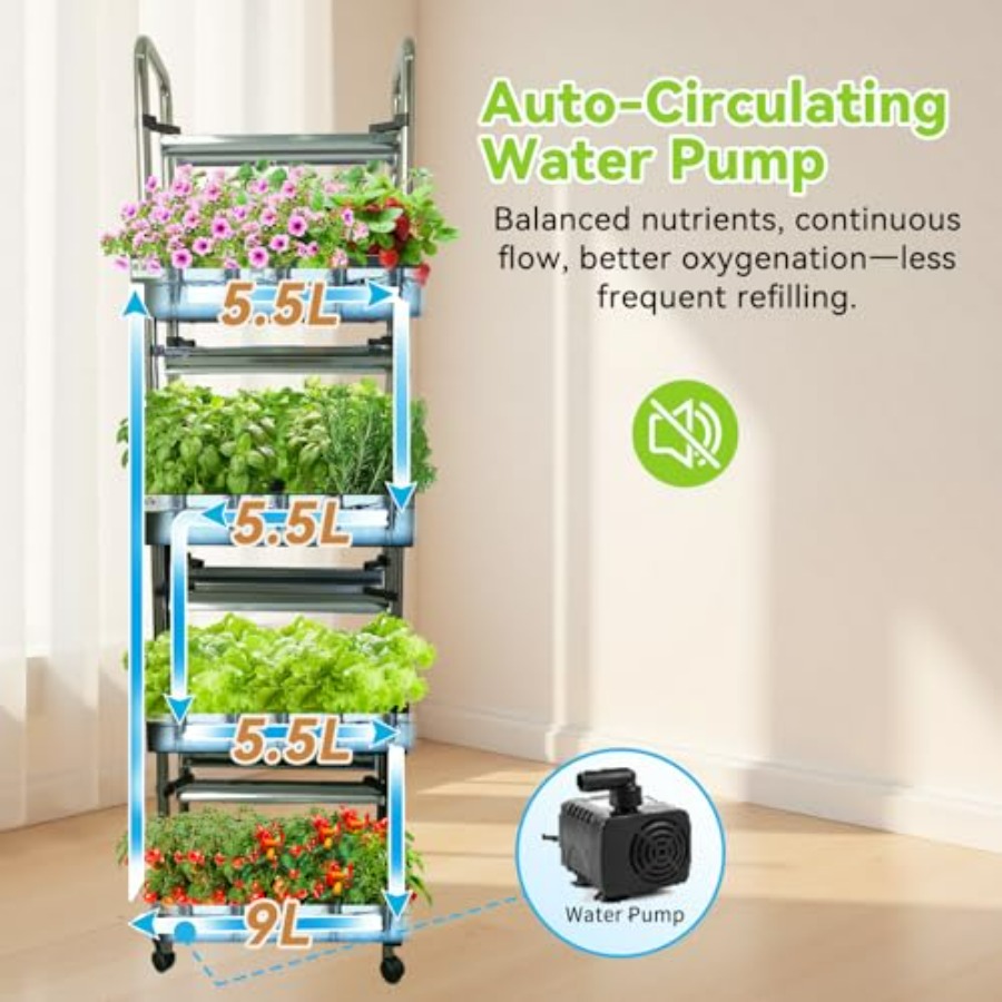 屋内水耕栽培システム：スマートフルスペクトルライト付き垂直庭 - Smart Garden Indoor のレビューと価格